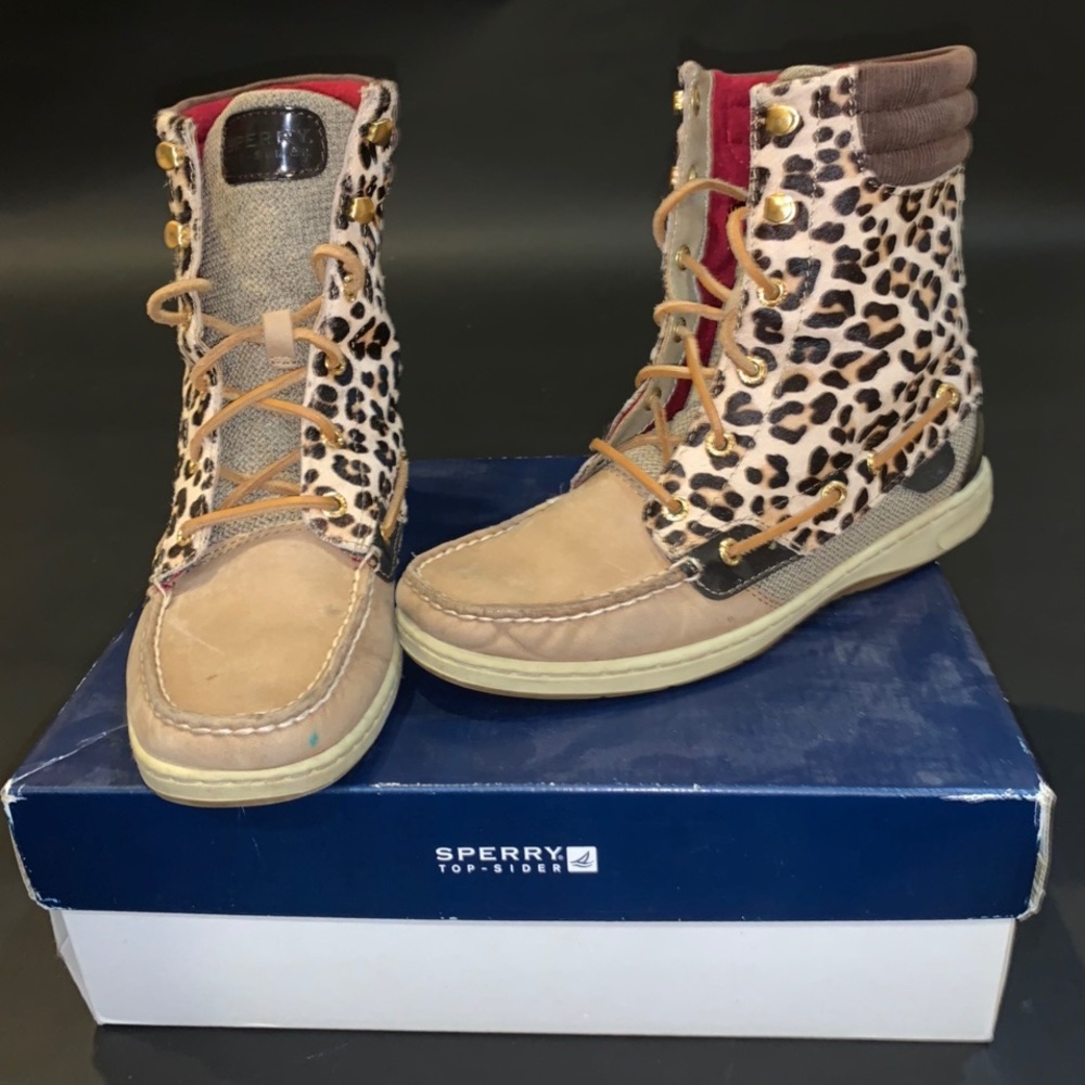 LEOPARD PRINT SPERRY BOOTS 🐆